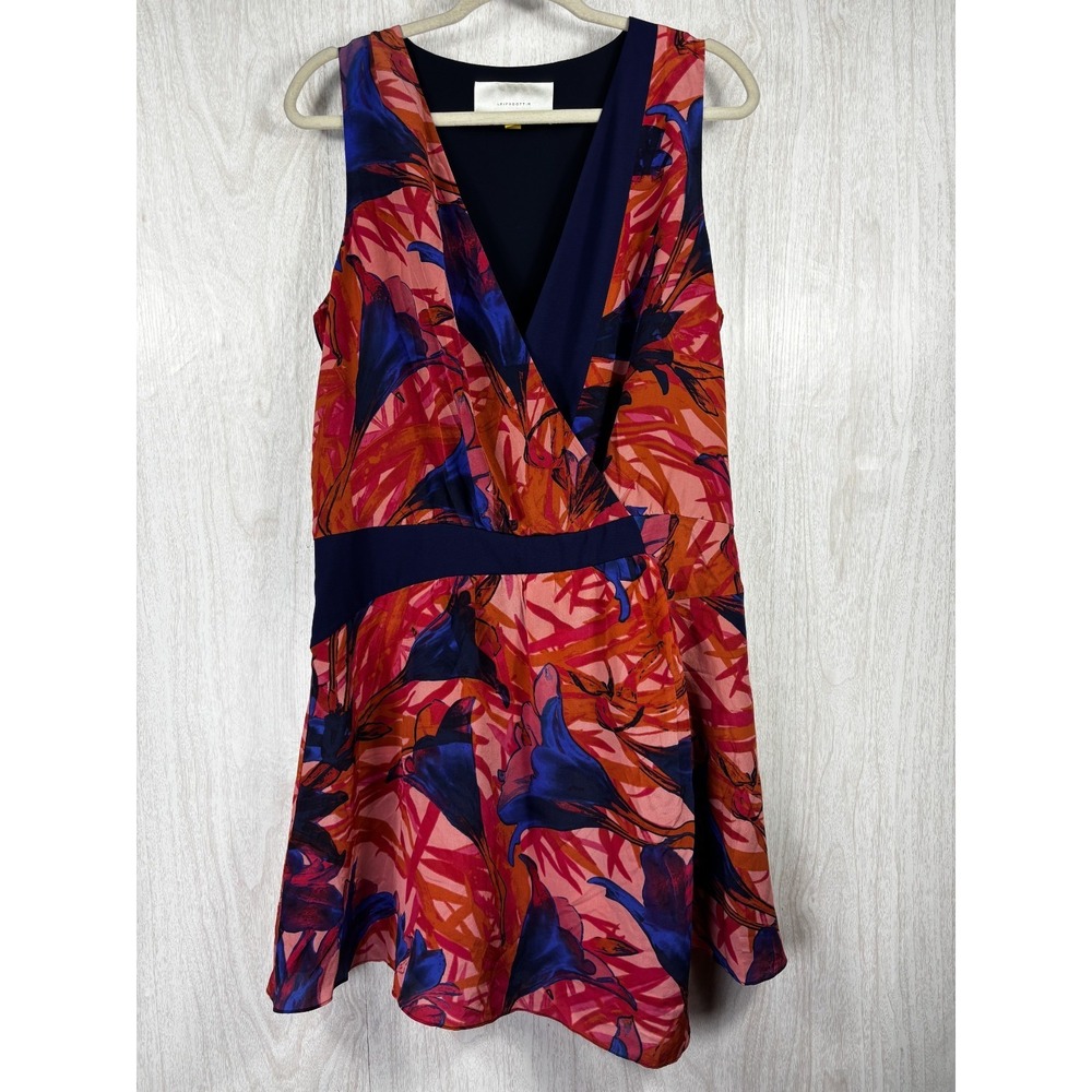 Leifsdottir Malva Silk Wrap Dress Floral Hi Lo Boho Resort Women 14 - Picture 3 of 9
